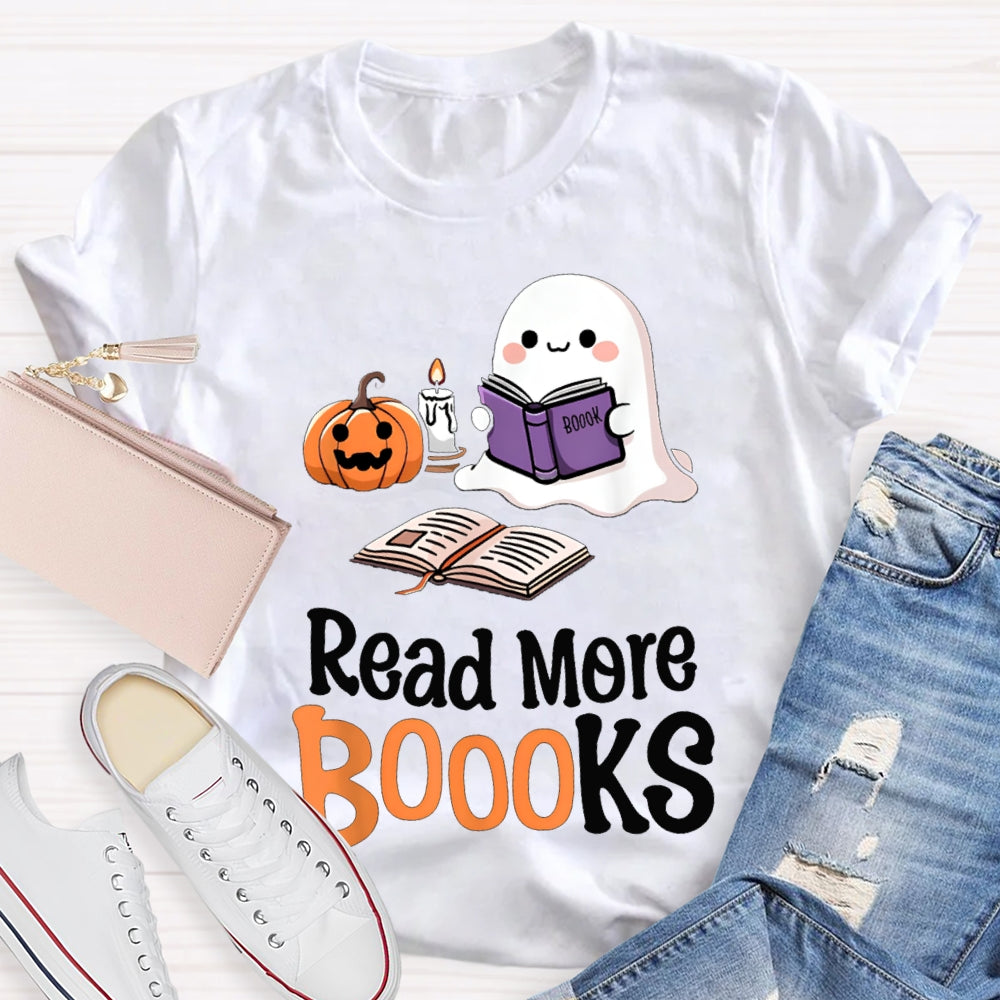 Read More Books Little Ghost Reading Funny Halloween T-shirt