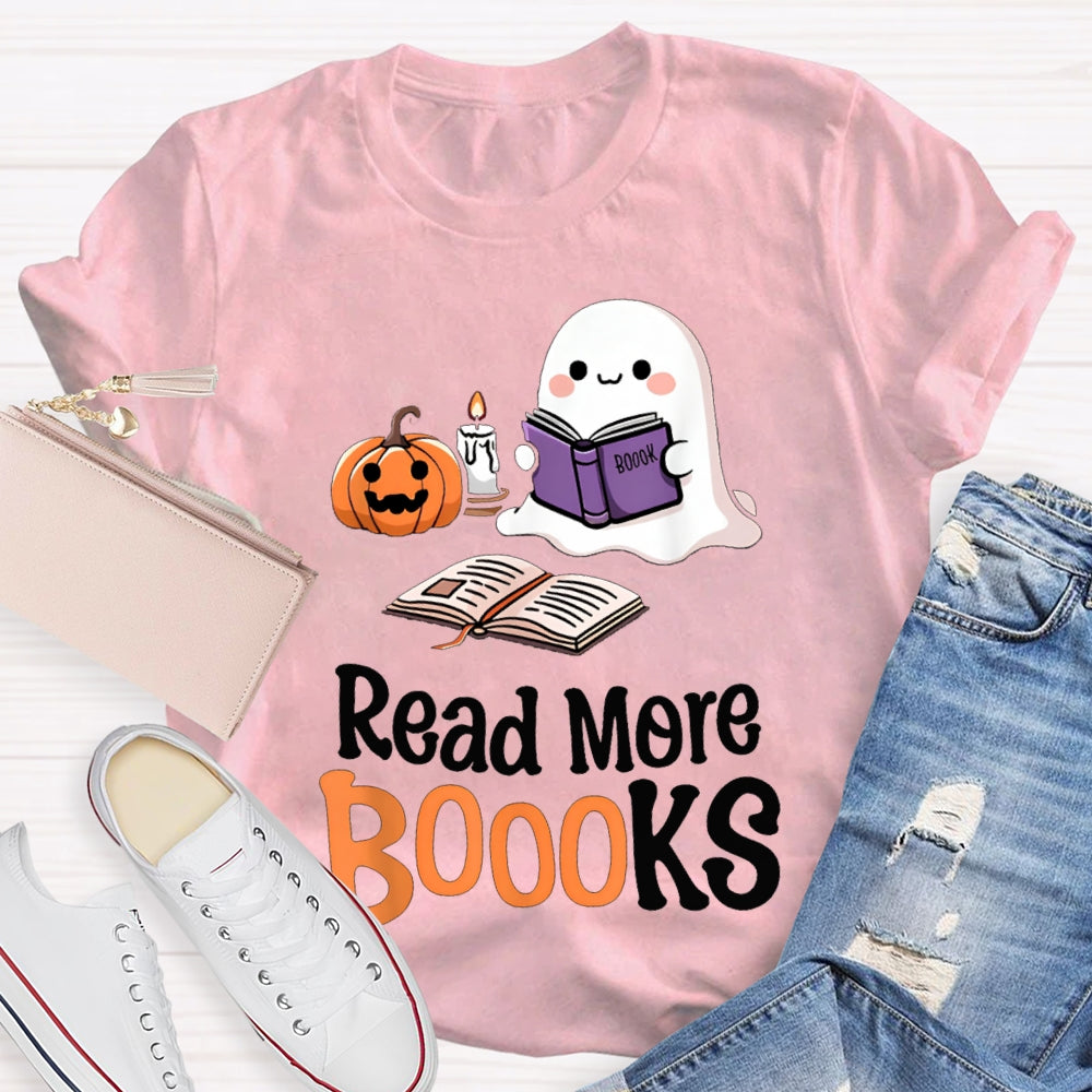 Read More Books Little Ghost Reading Funny Halloween T-shirt