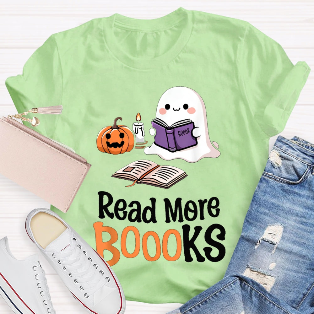 Read More Books Little Ghost Reading Funny Halloween T-shirt