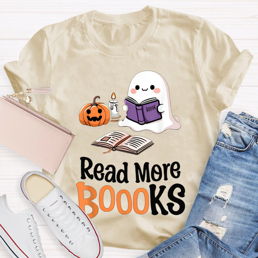 Read More Books Little Ghost Reading Funny Halloween T-shirt