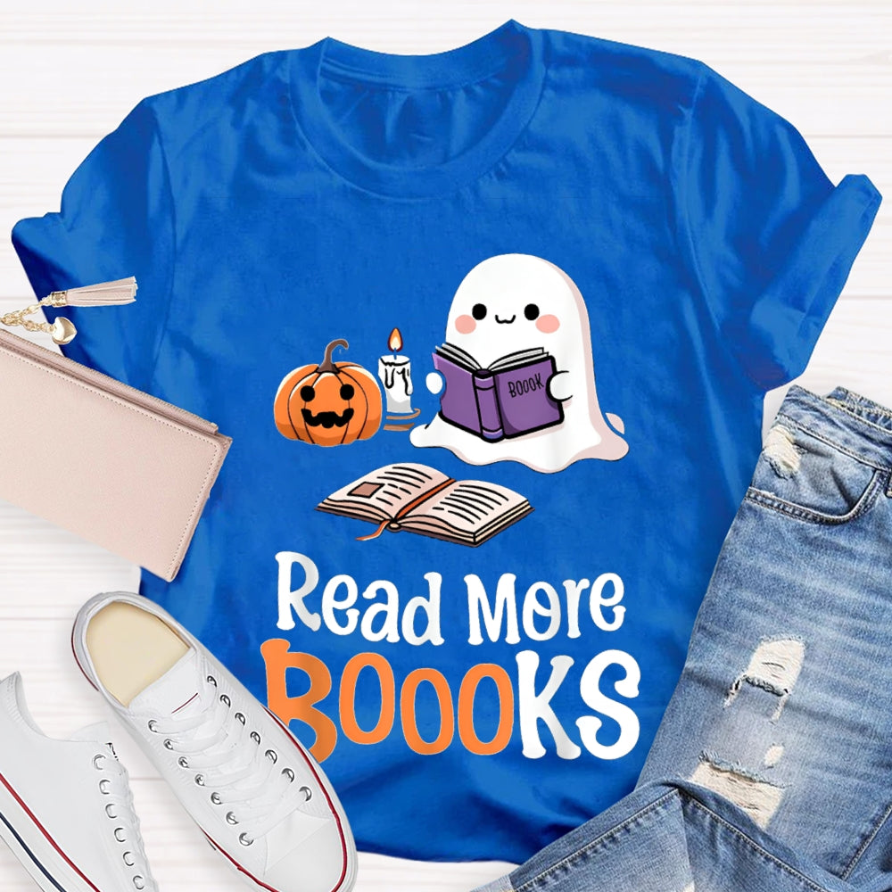 Read More Books Little Ghost Reading Funny Halloween T-shirt