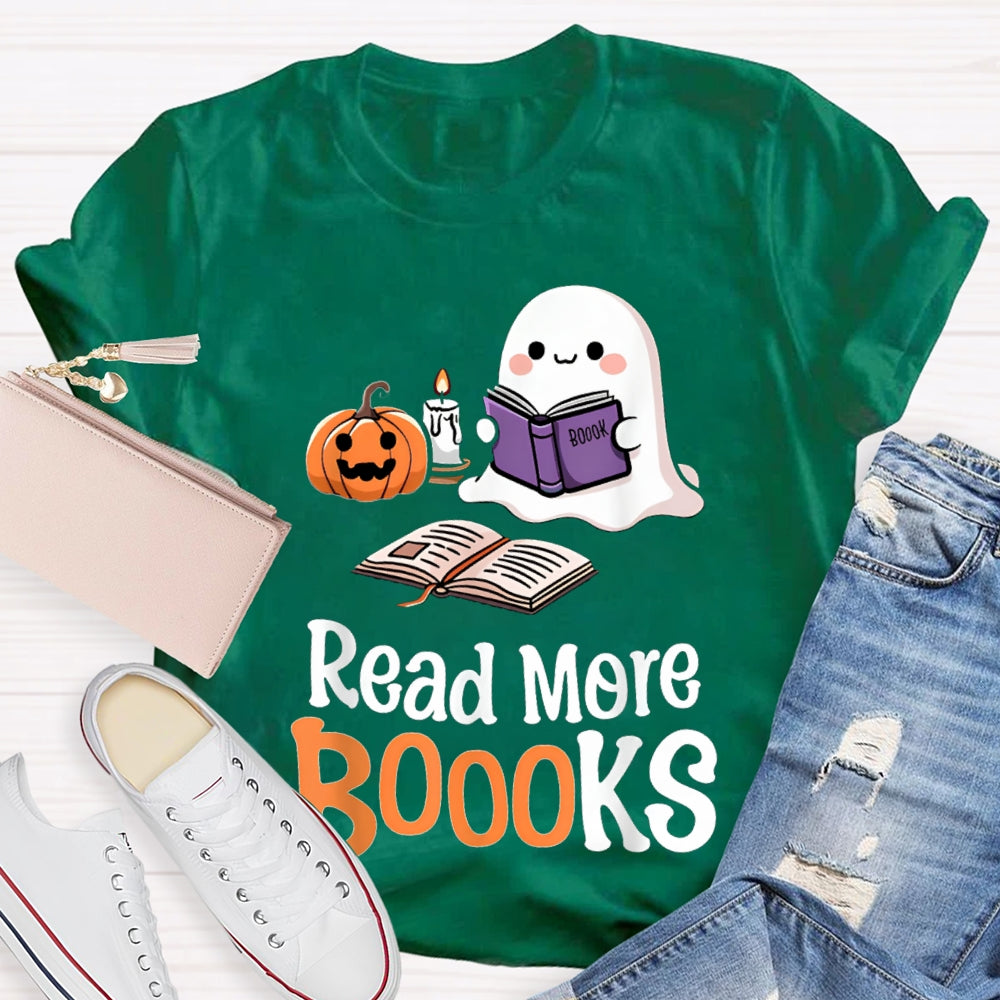 Read More Books Little Ghost Reading Funny Halloween T-shirt