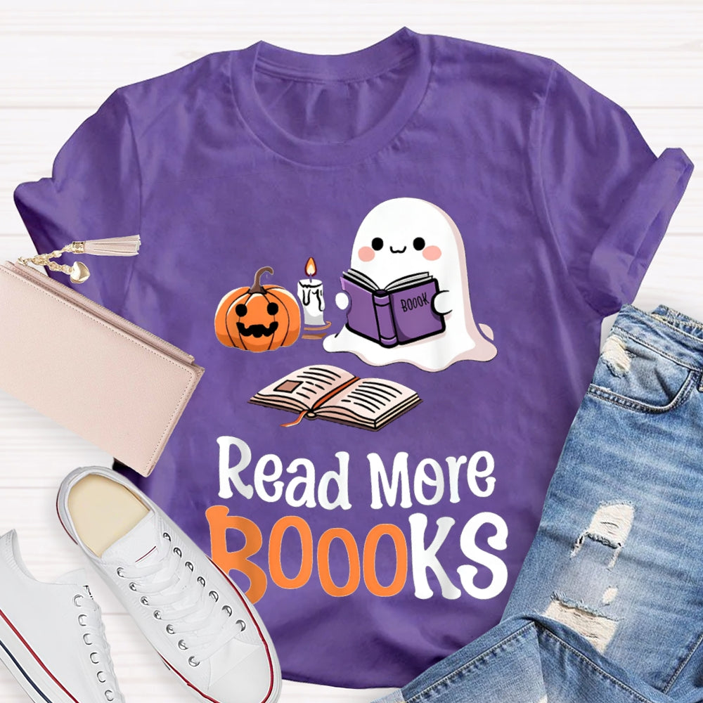 Read More Books Little Ghost Reading Funny Halloween T-shirt