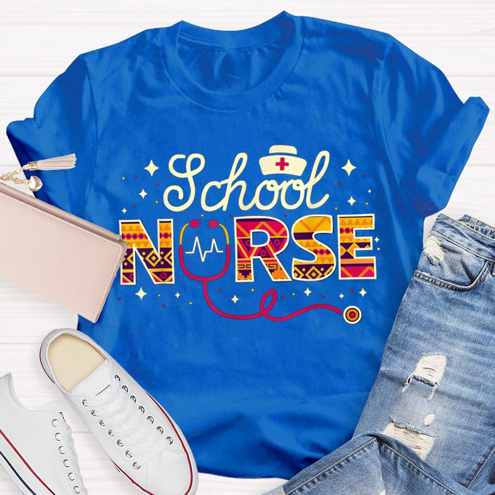 School Nurse Nurse Hat And Stethoscope T-shirt