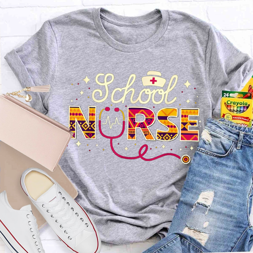 School Nurse Nurse Hat And Stethoscope T-shirt