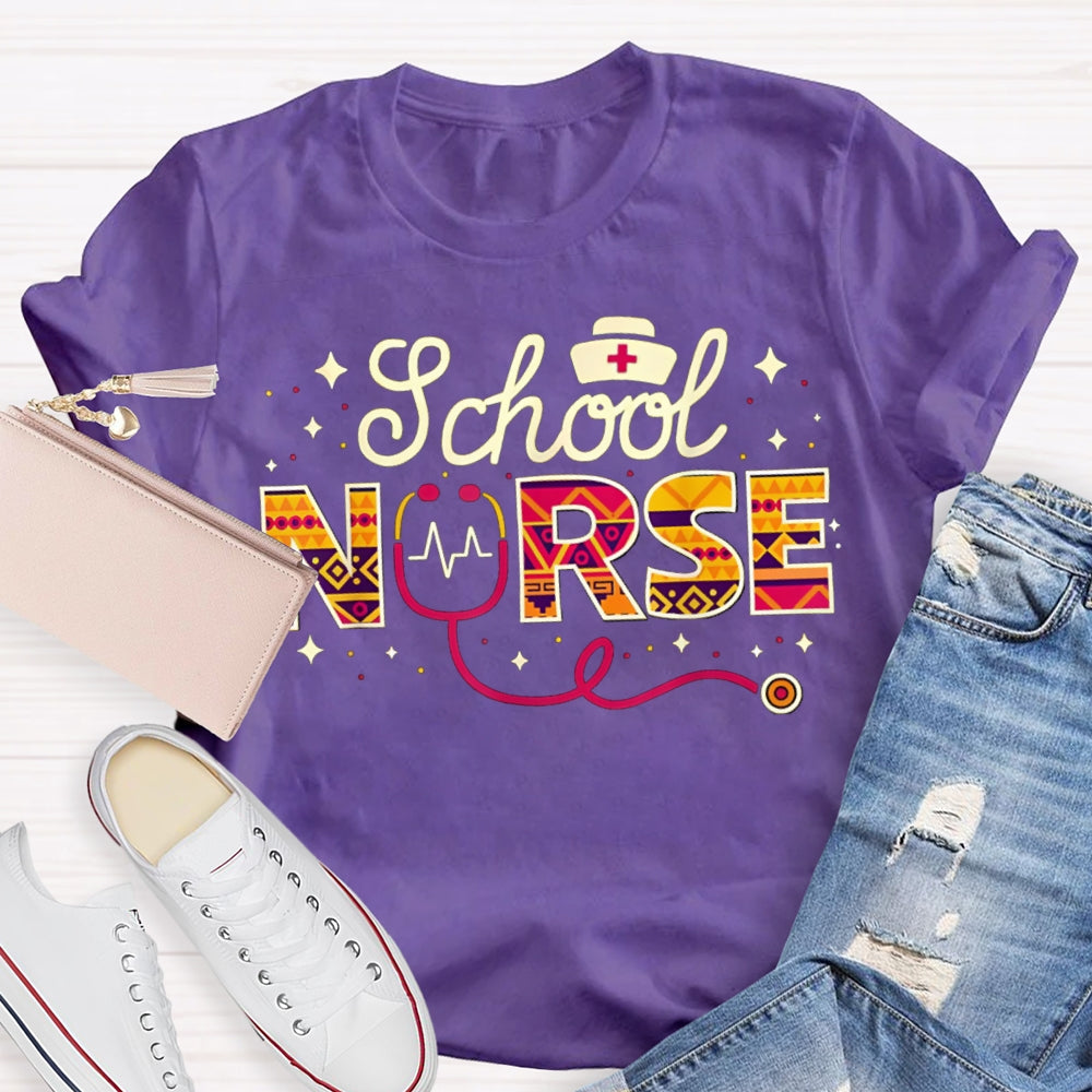 School Nurse Nurse Hat And Stethoscope T-shirt