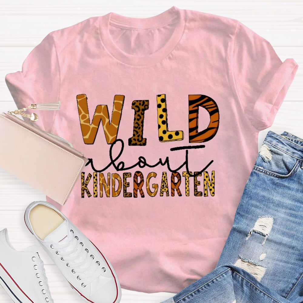 Personalized Grade Wild About Kindergarten T-shirt