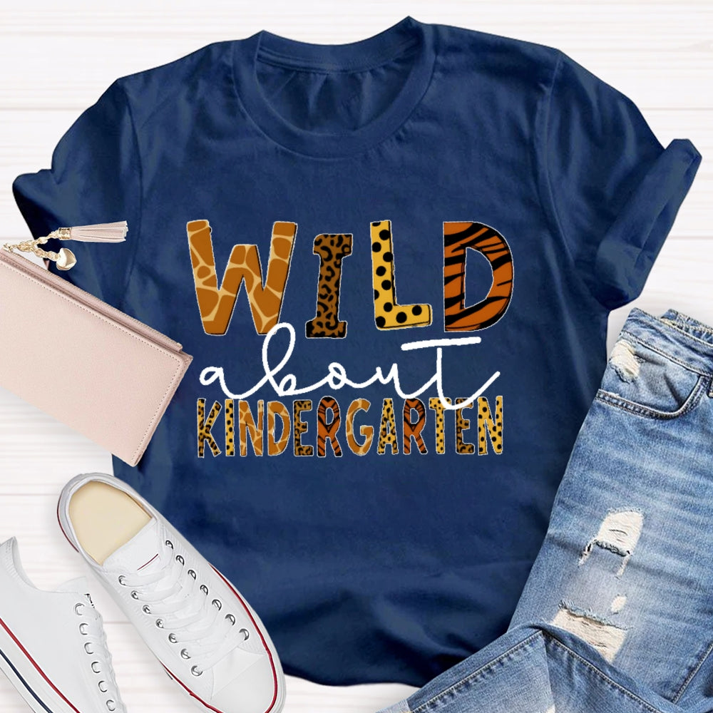 Personalized Grade Wild About Kindergarten T-shirt