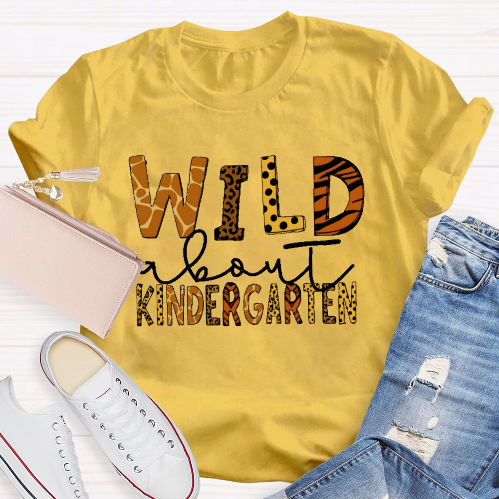 Personalized Grade Wild About Kindergarten T-shirt
