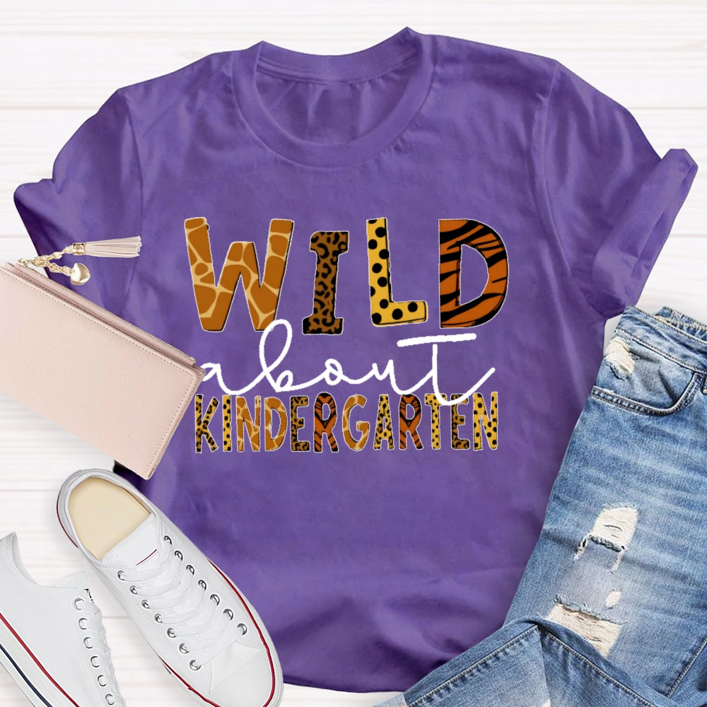Personalized Grade Wild About Kindergarten T-shirt