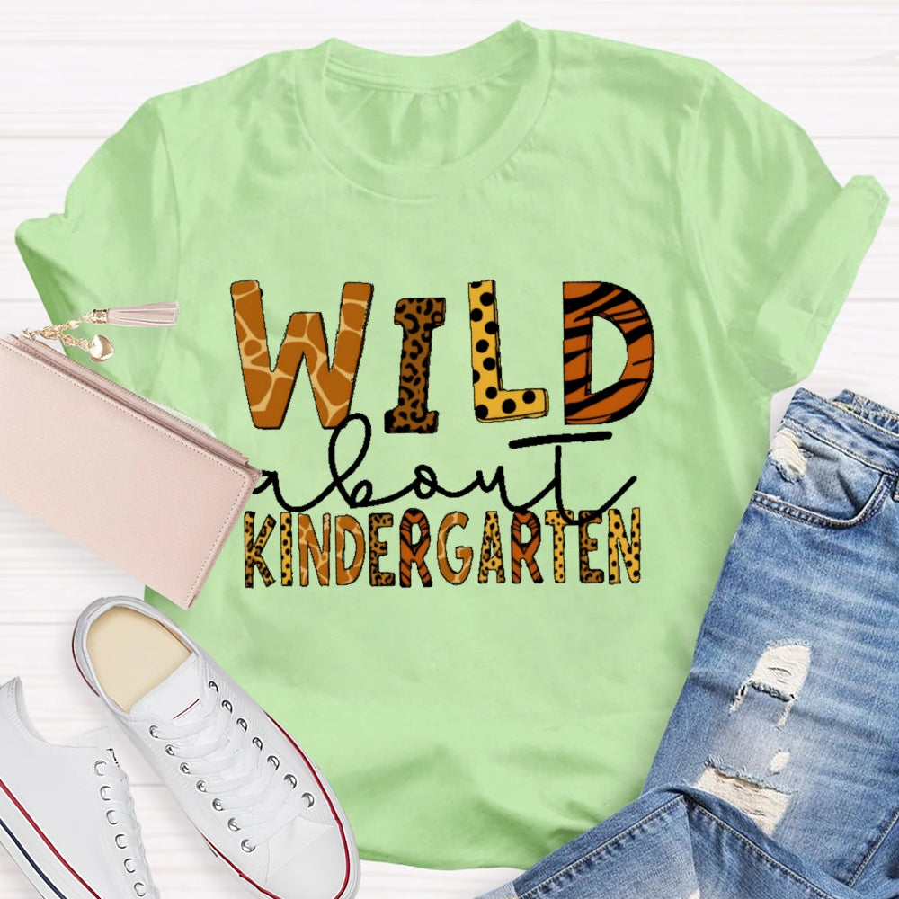 Personalized Grade Wild About Kindergarten T-shirt