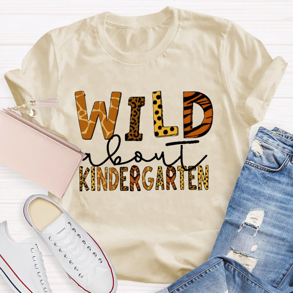 Personalized Grade Wild About Kindergarten T-shirt