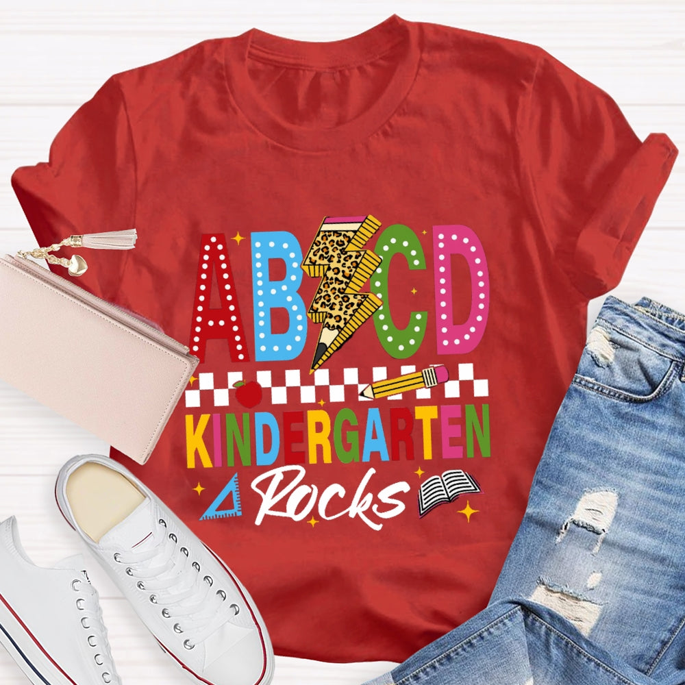 Personalized Grade ABCD Kindergarten Rocks T-Shirt