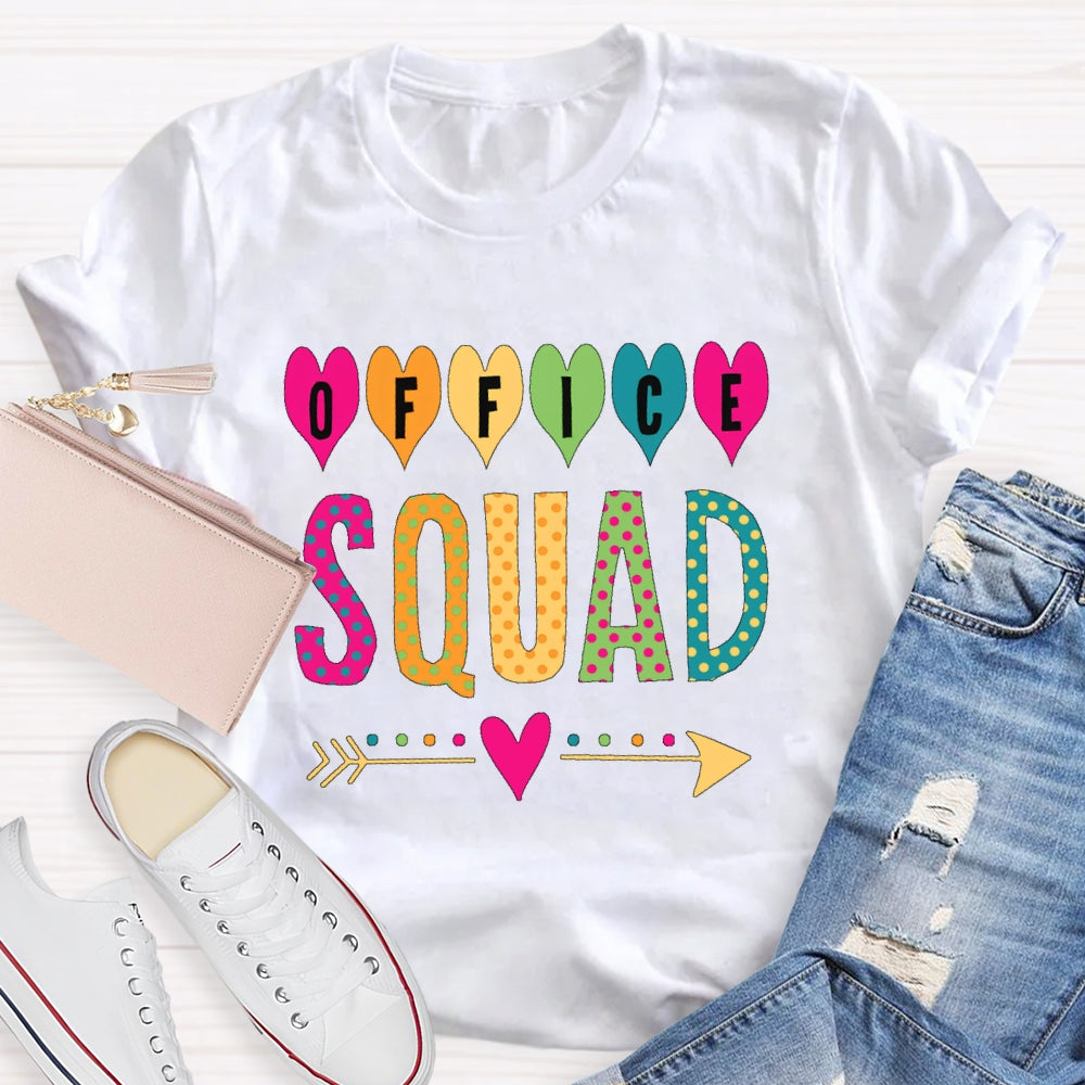 Office Squad Colored Polka Dots Funny  T-shirt