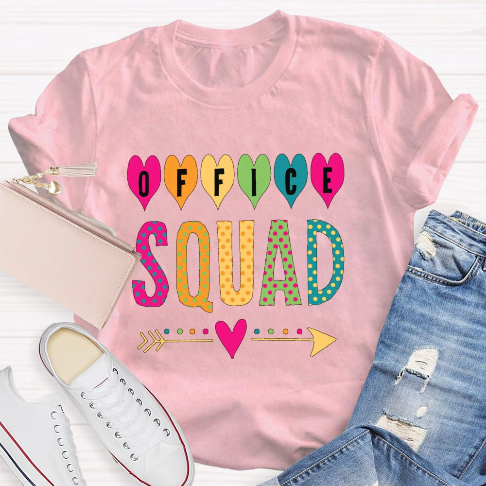 Office Squad Colored Polka Dots Funny  T-shirt