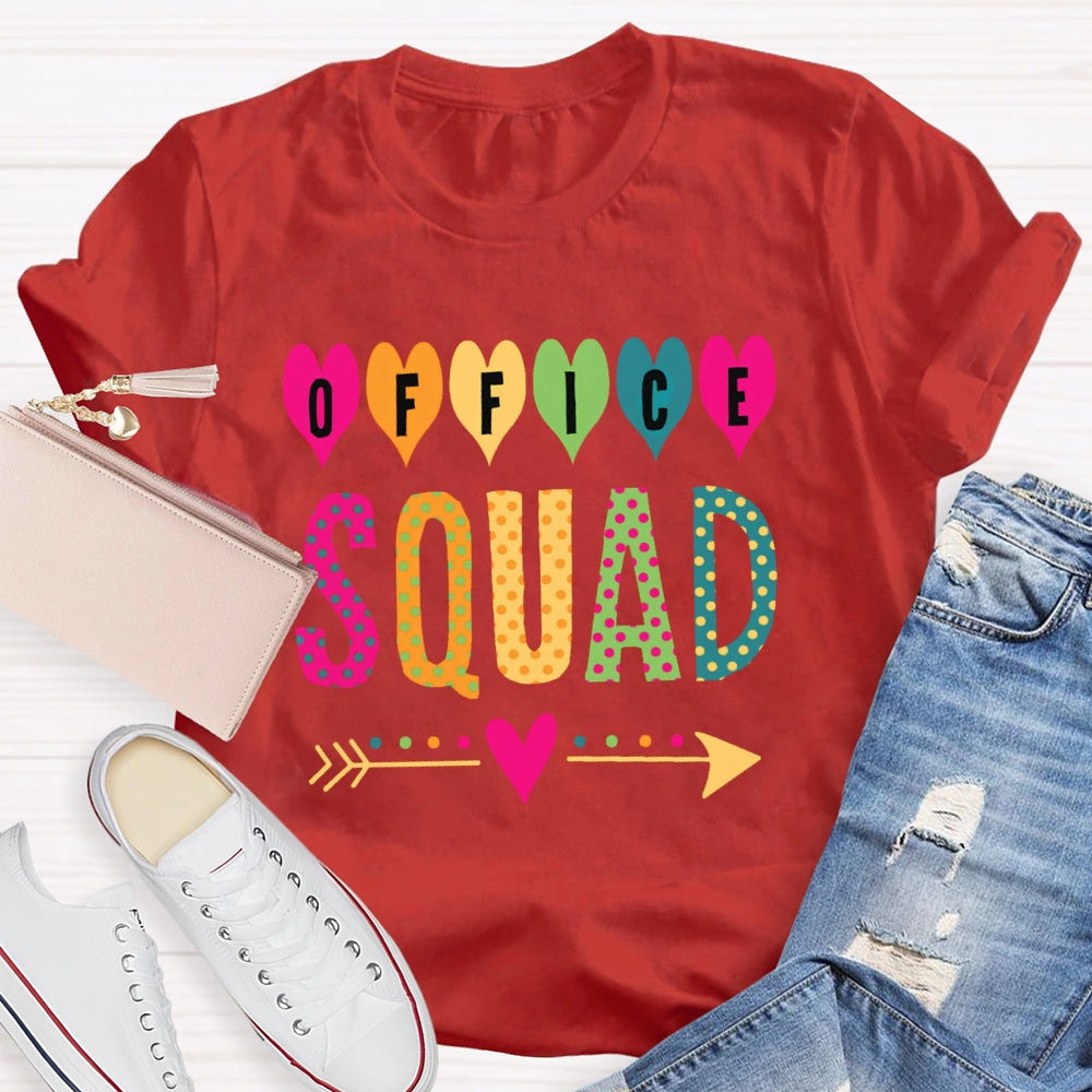 Office Squad Colored Polka Dots Funny  T-shirt