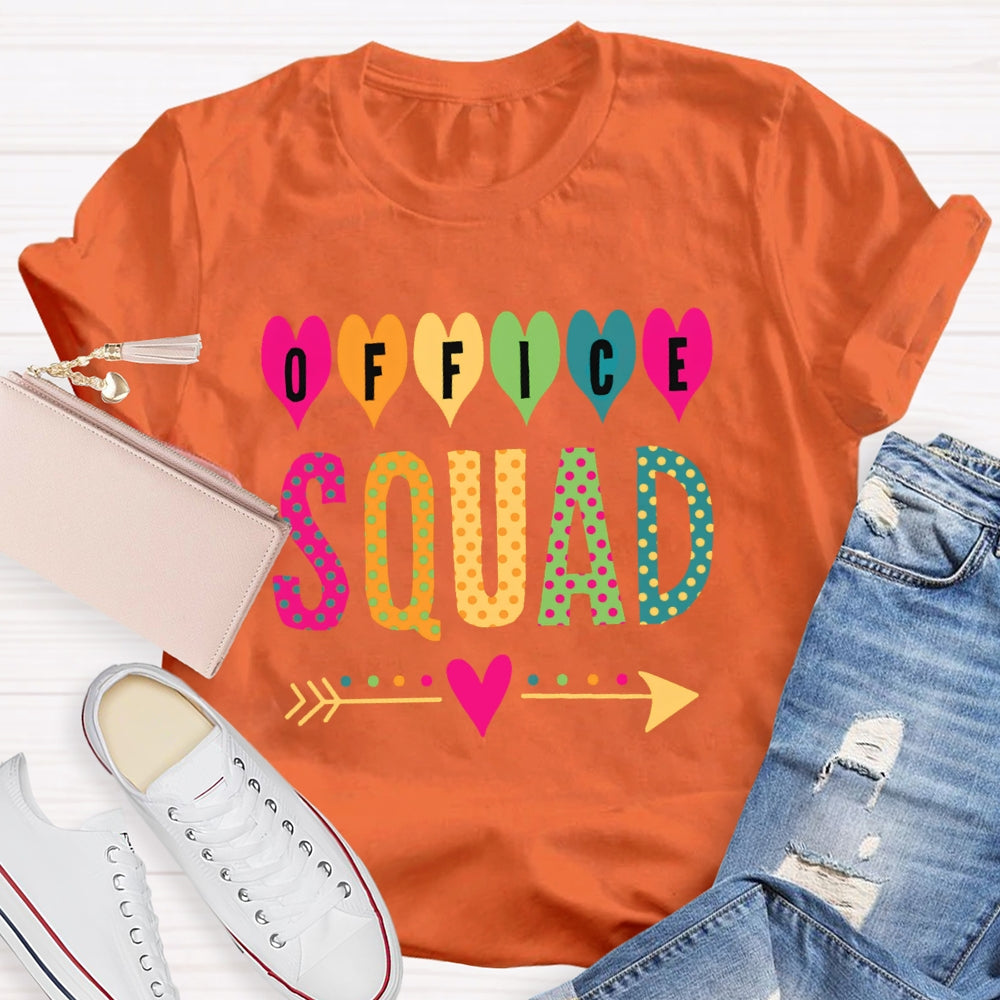 Office Squad Colored Polka Dots Funny  T-shirt