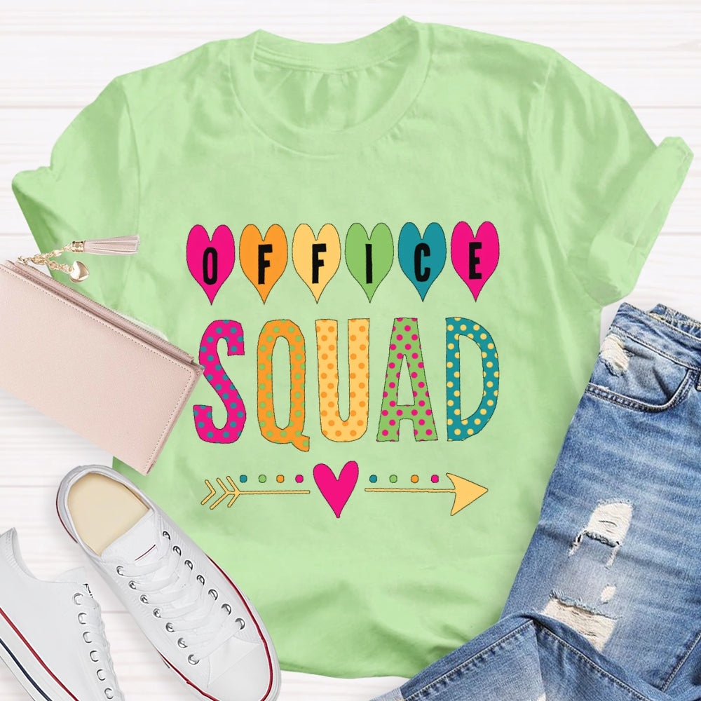 Office Squad Colored Polka Dots Funny  T-shirt