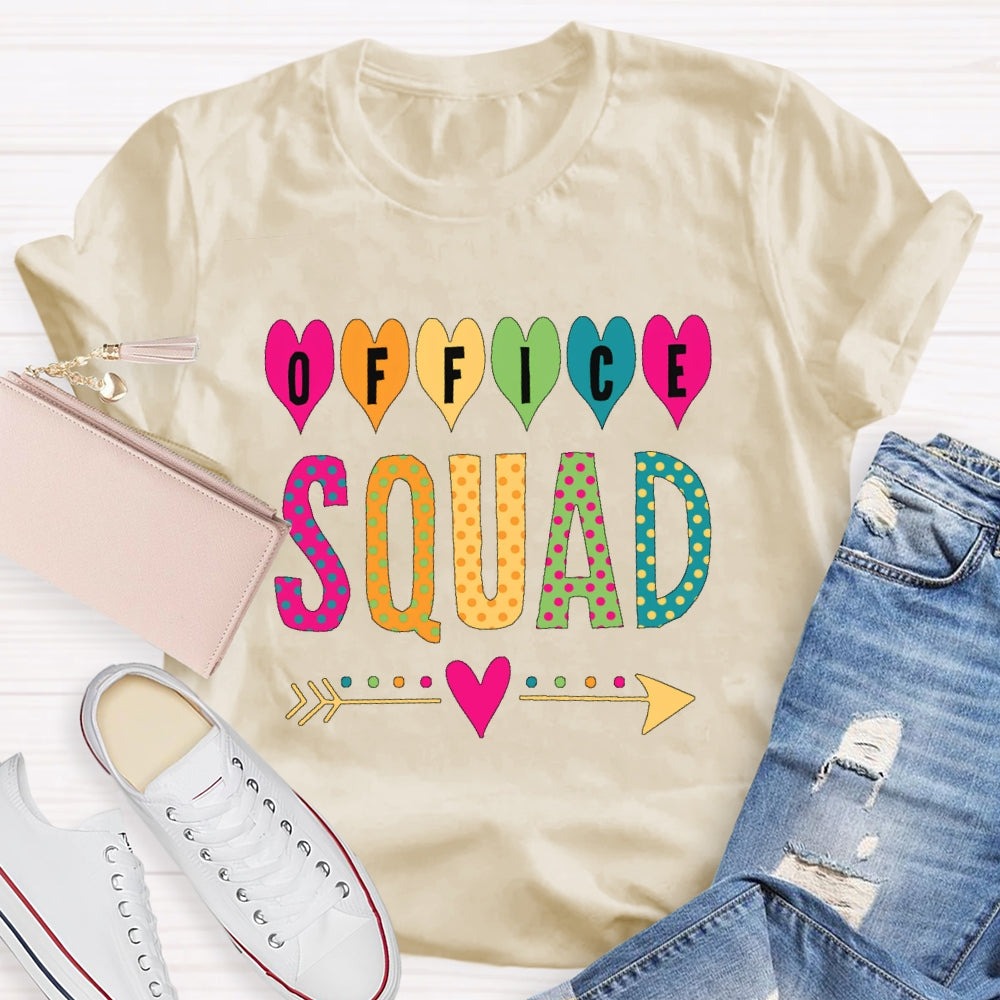 Office Squad Colored Polka Dots Funny  T-shirt