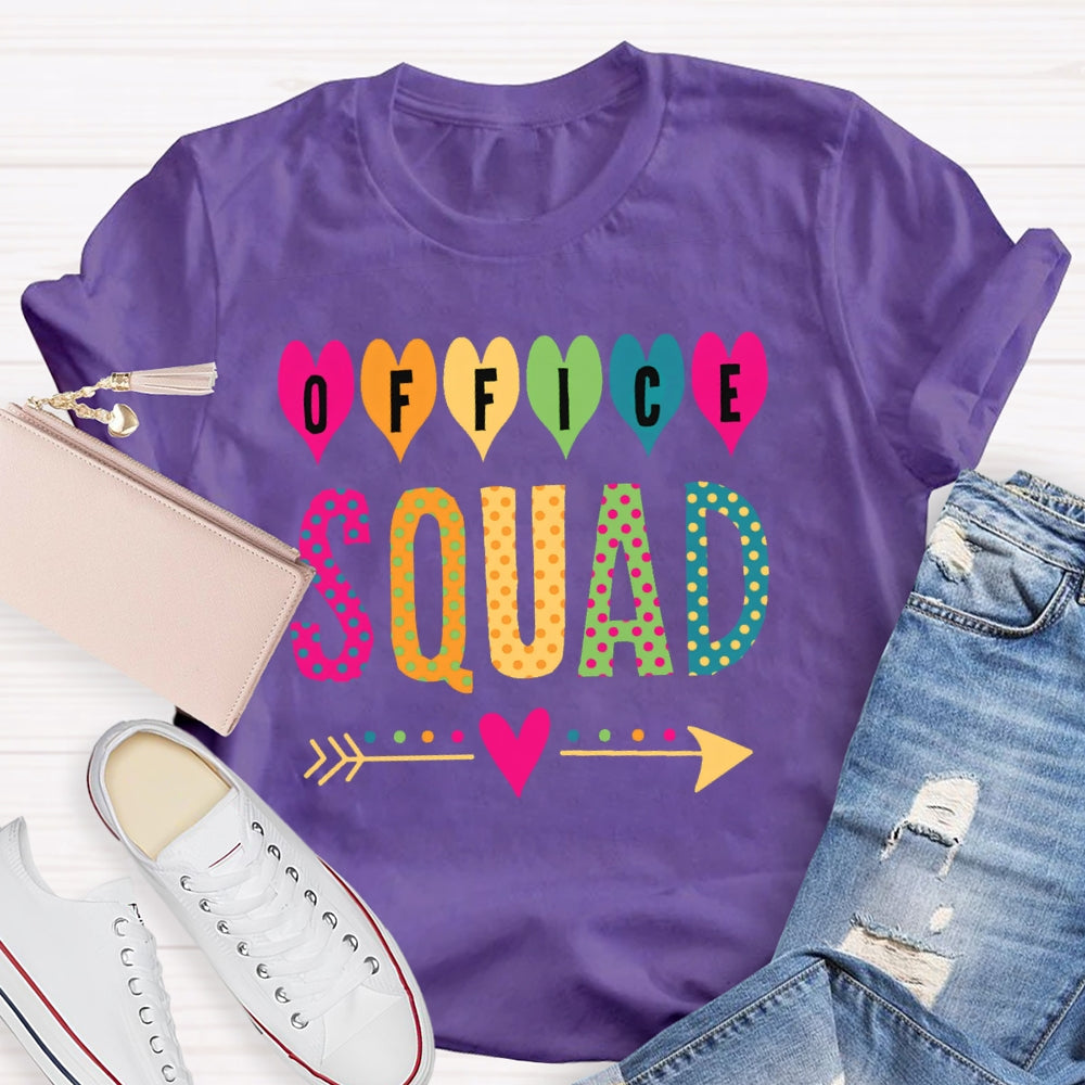 Office Squad Colored Polka Dots Funny  T-shirt