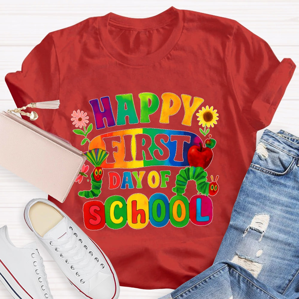 Happy First Day Of School Shirt Boy Girl Back To School  T-shirt