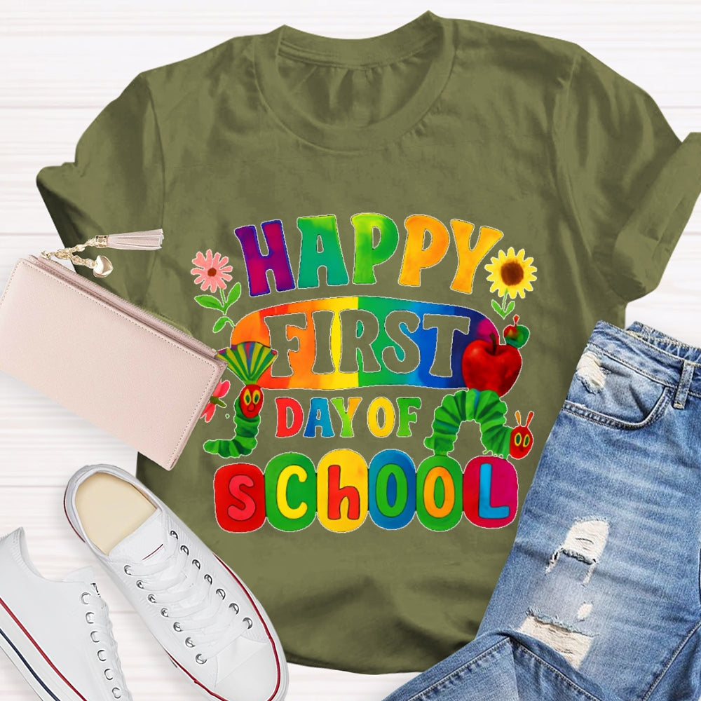 Happy First Day Of School Shirt Boy Girl Back To School  T-shirt