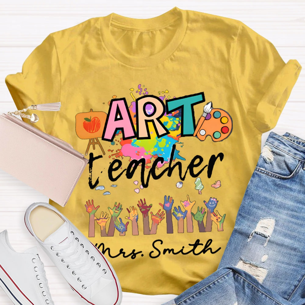 Personalized Art Teachers Name Let's Draw Together T-Shirt
