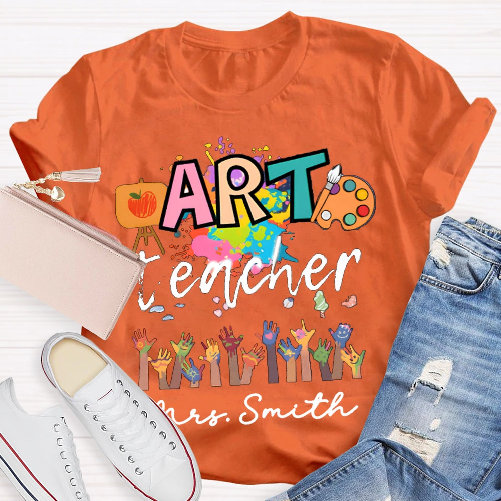 Personalized Art Teachers Name Let's Draw Together T-Shirt