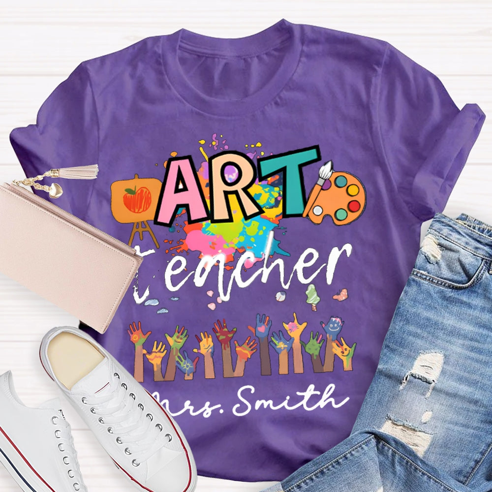 Personalized Art Teachers Name Let's Draw Together T-Shirt