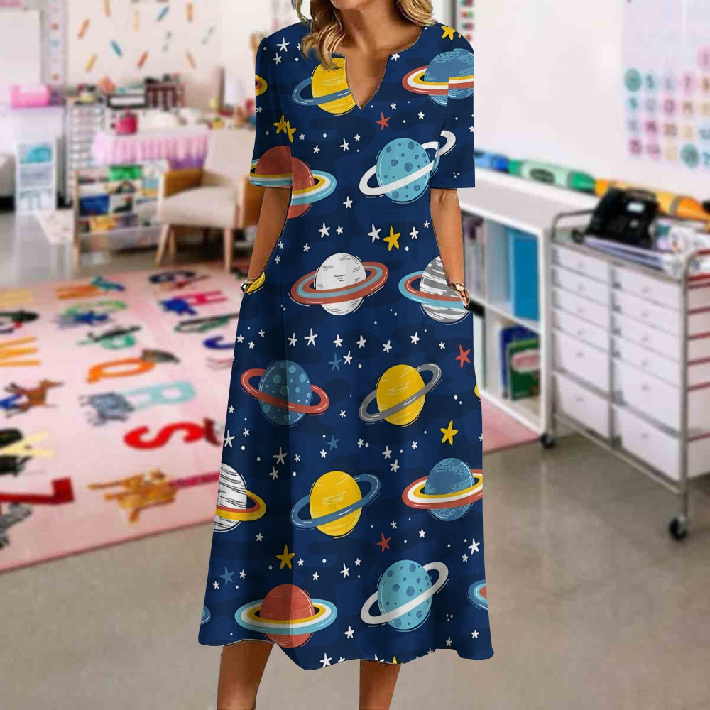 Blue Solar System Dress