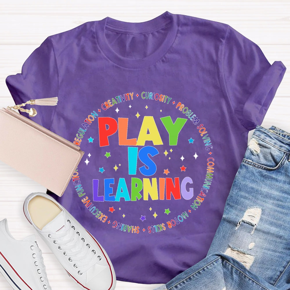 Play Is Learning Star Letters T-shirt