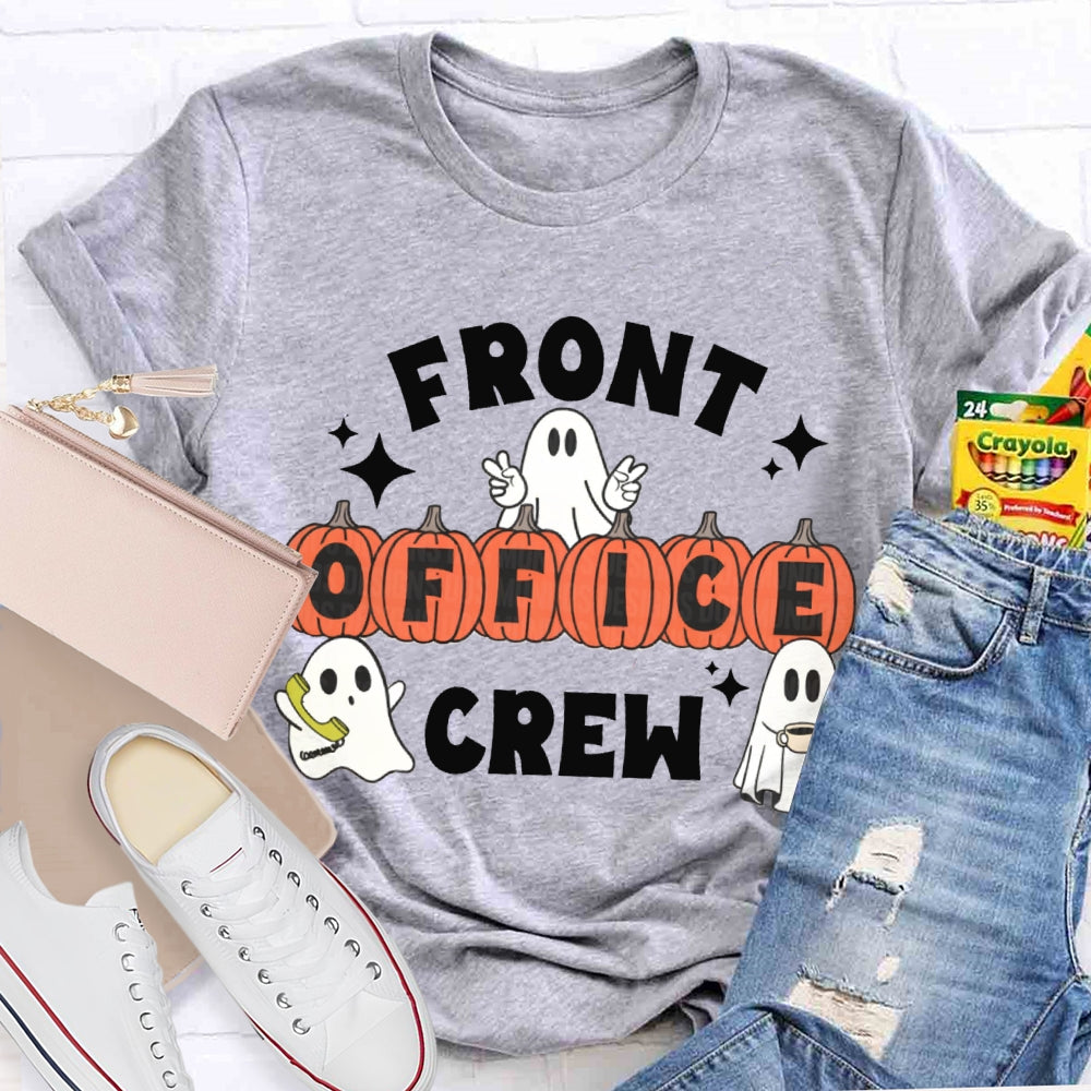 Front Office Crew Little Ghosts And Pumpkins Funny Halloween T-shirt