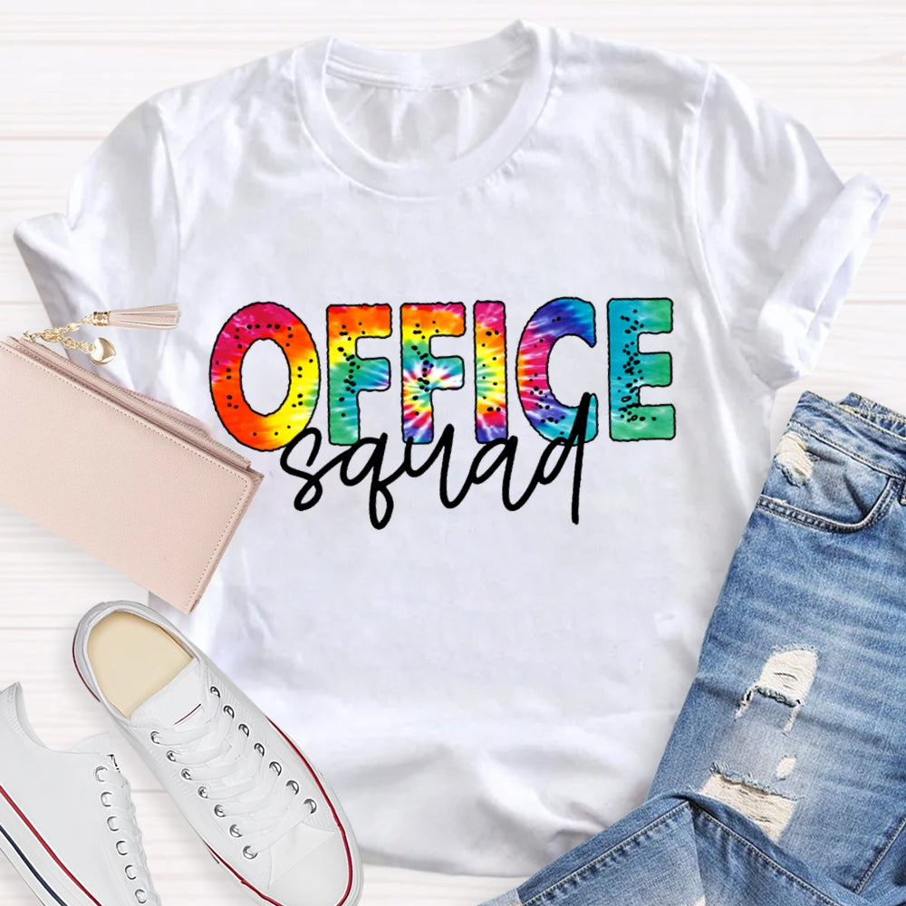 Office Squad Color Gradient Font T-shirt