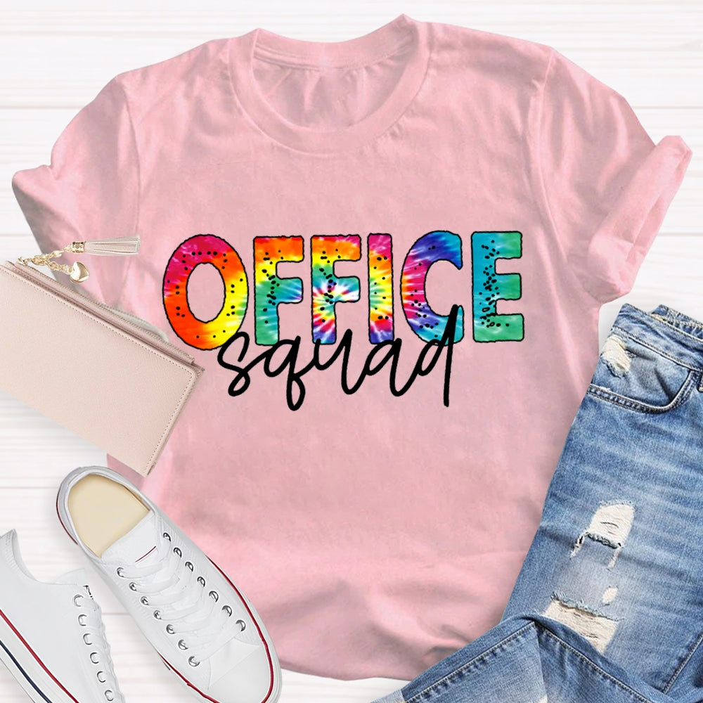 Office Squad Color Gradient Font T-shirt
