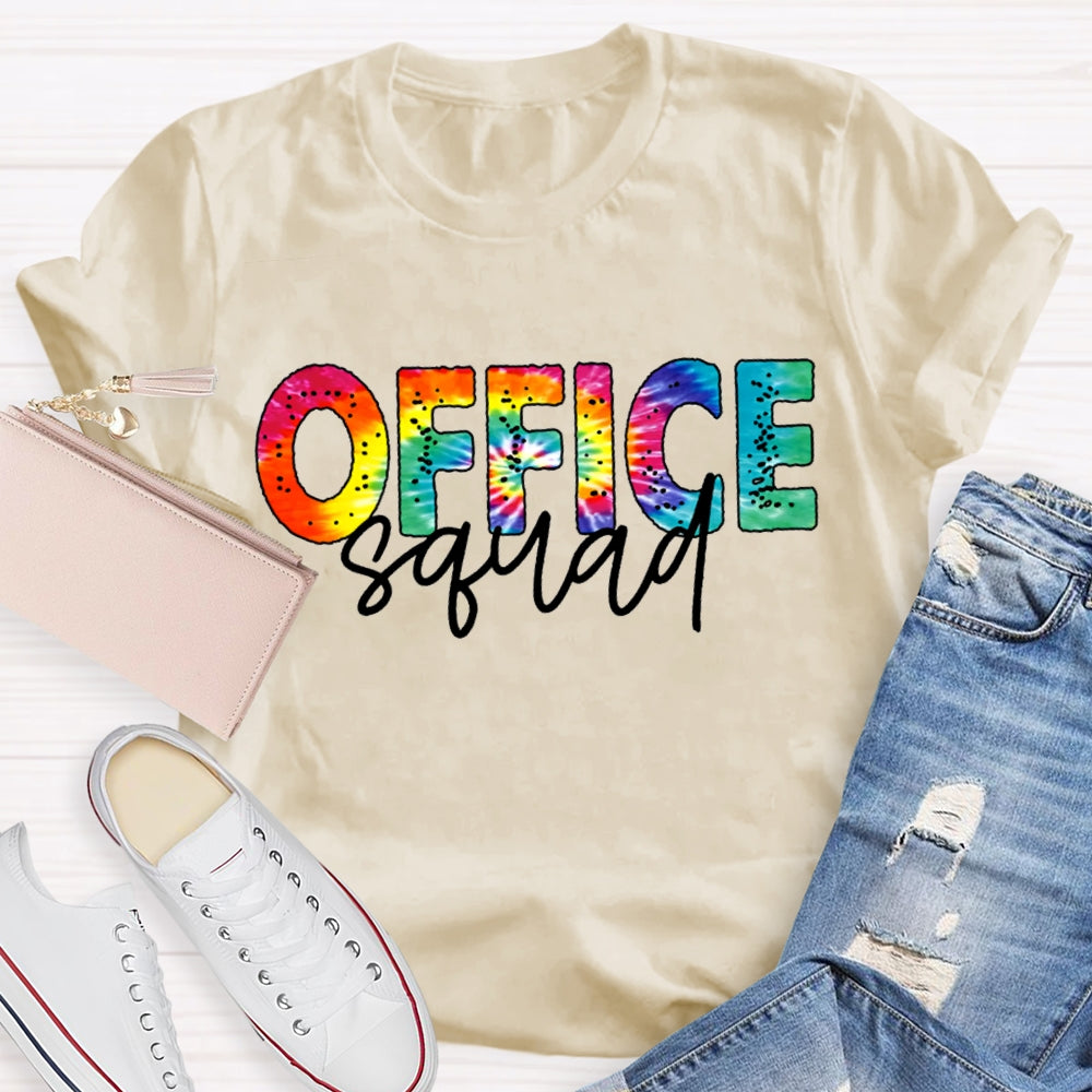 Office Squad Color Gradient Font T-shirt