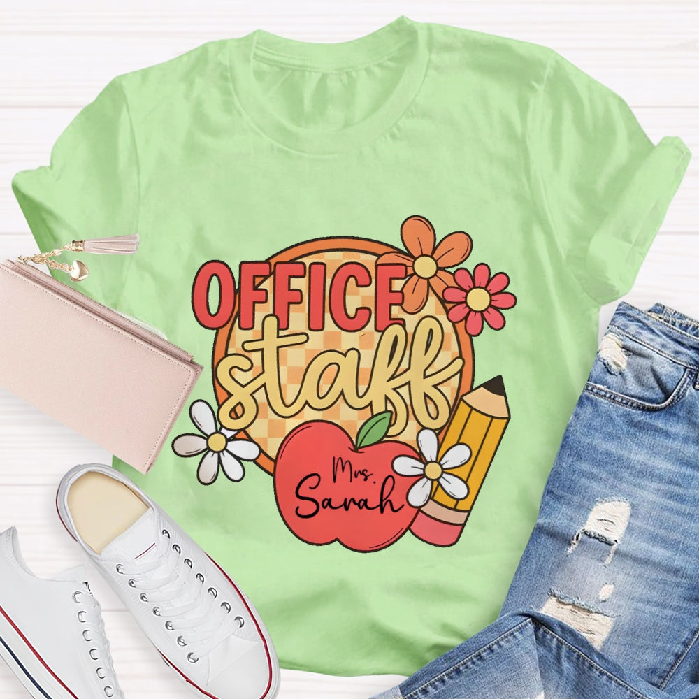 Personalized Name Office Staff Funny T-shirt