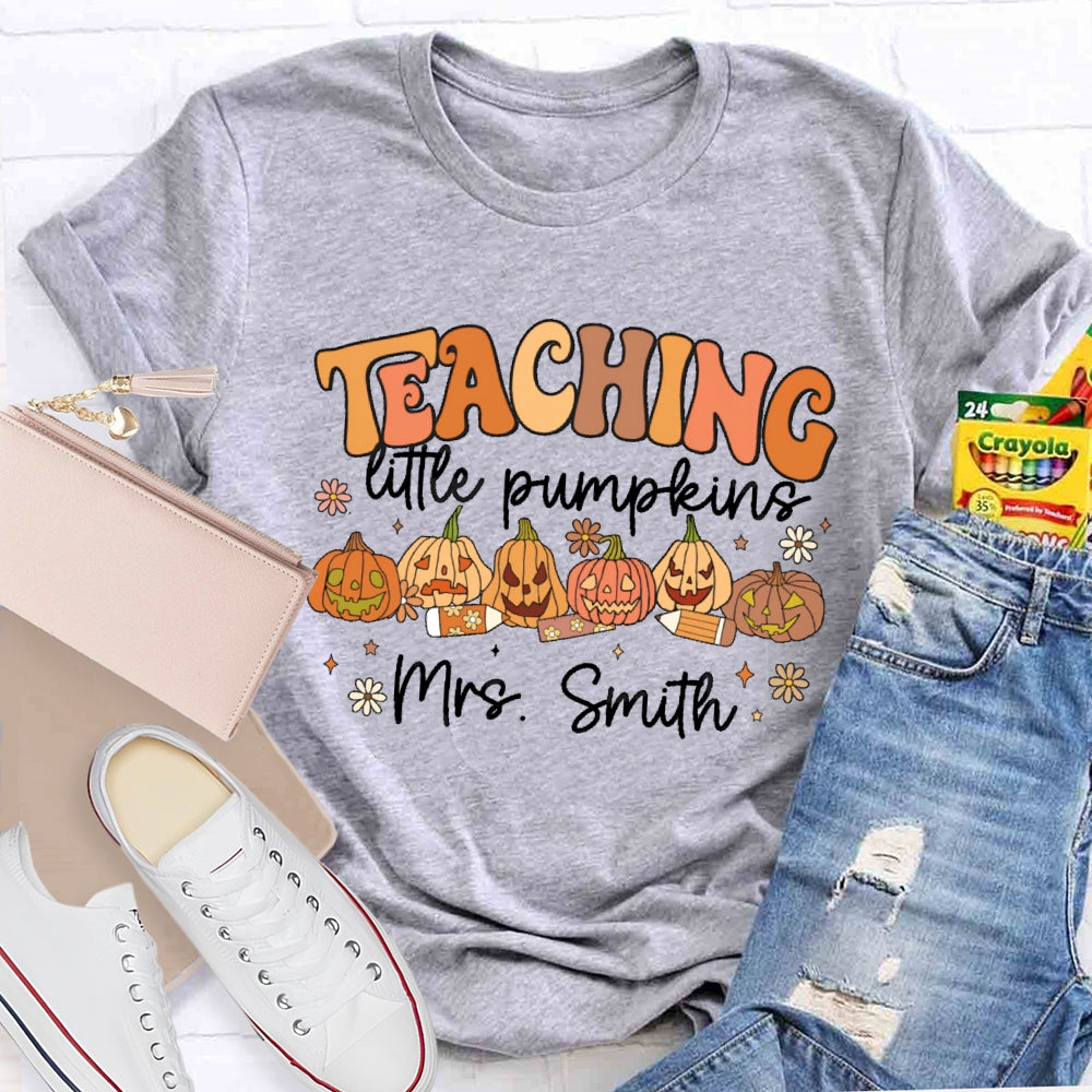 Personalized Name Teachinglife Pumpkins T-shirt
