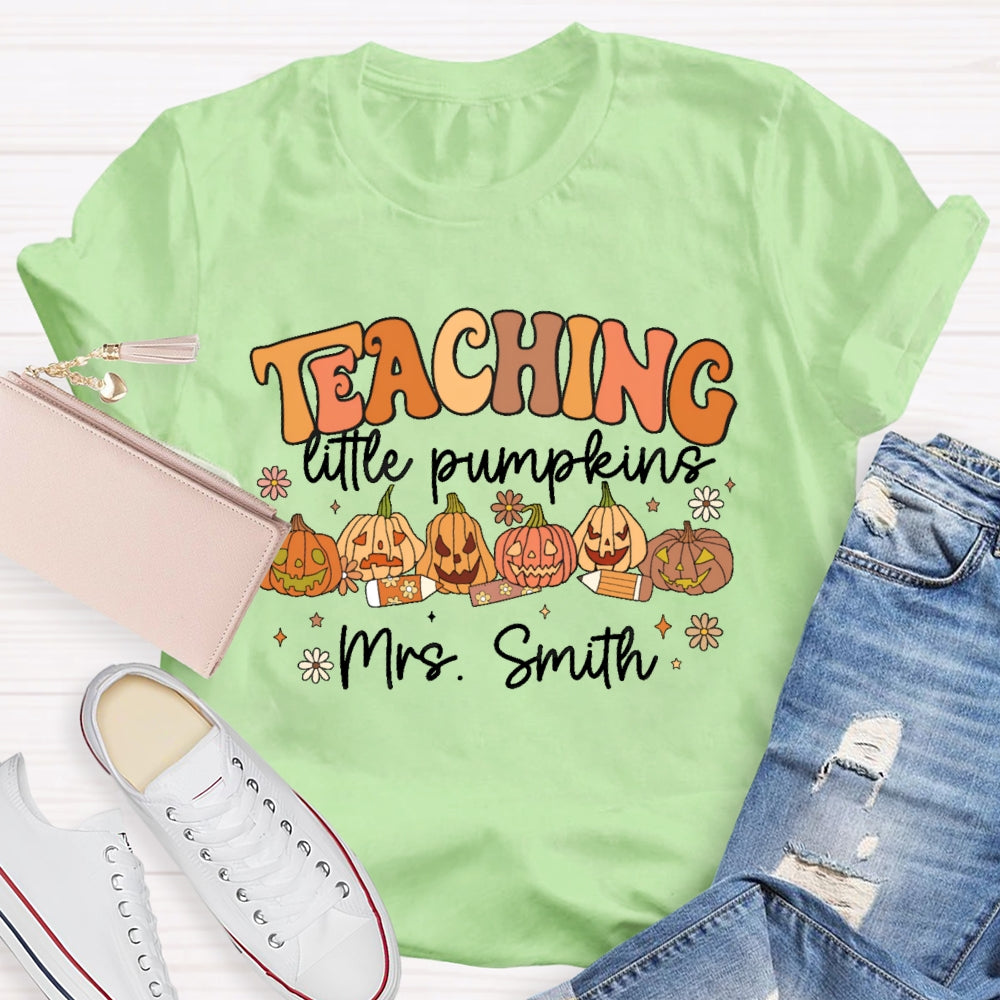 Personalized Name Teachinglife Pumpkins T-shirt