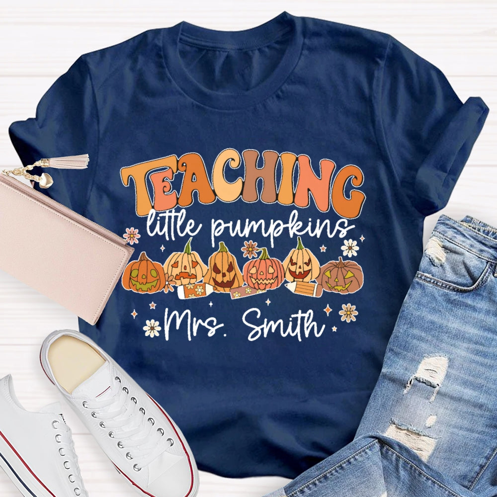 Personalized Name Teachinglife Pumpkins T-shirt