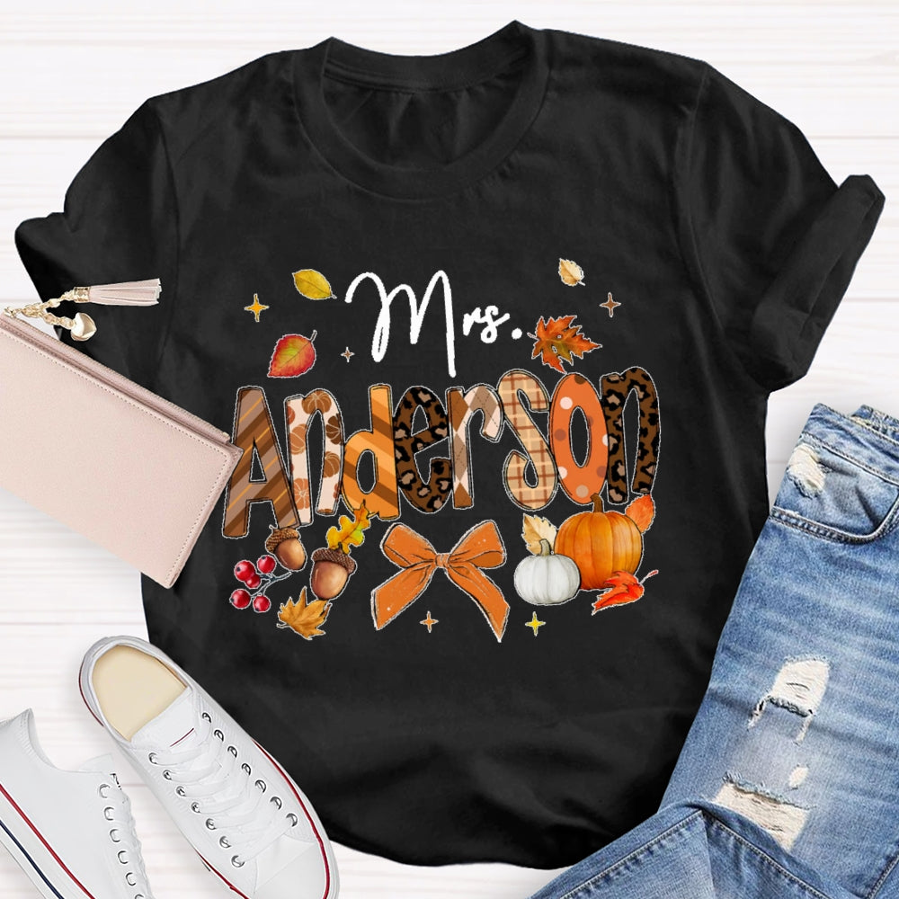 Personalized Name Autumn Pumpkin Funny T-shirt