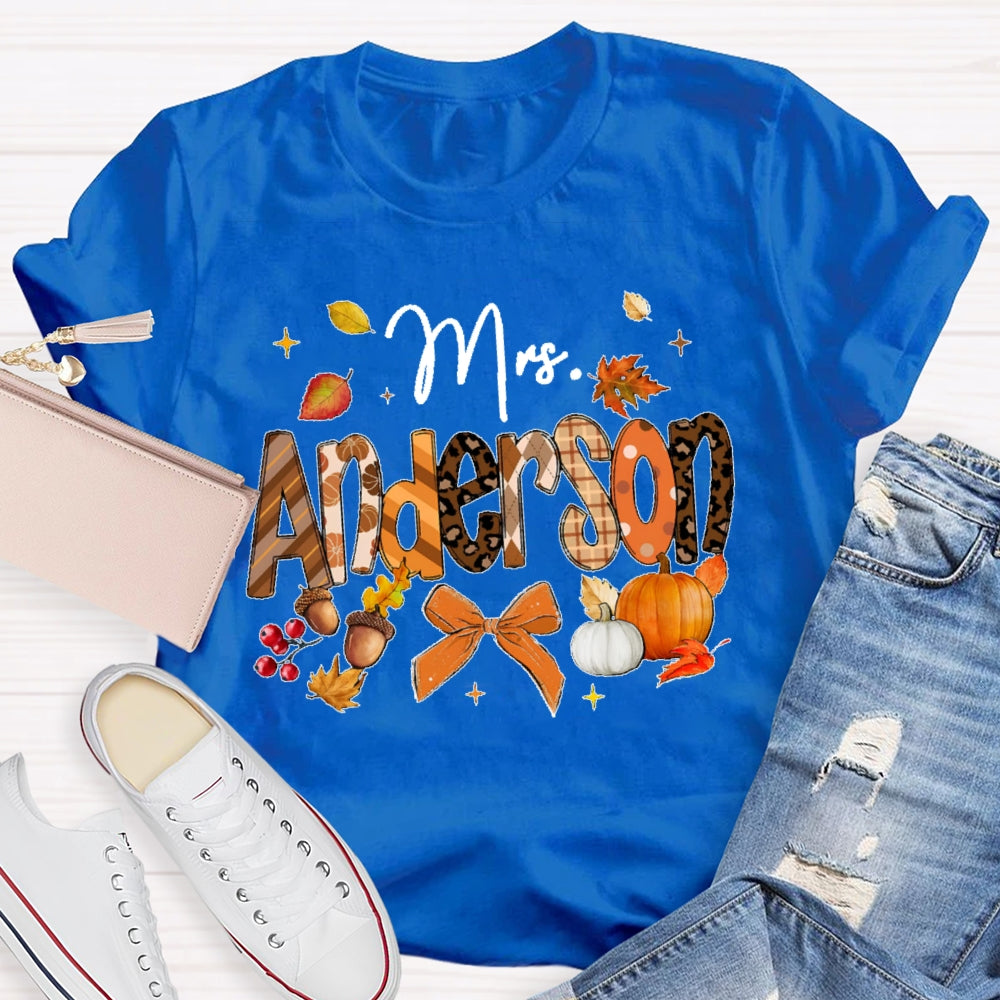 Personalized Name Autumn Pumpkin Funny T-shirt