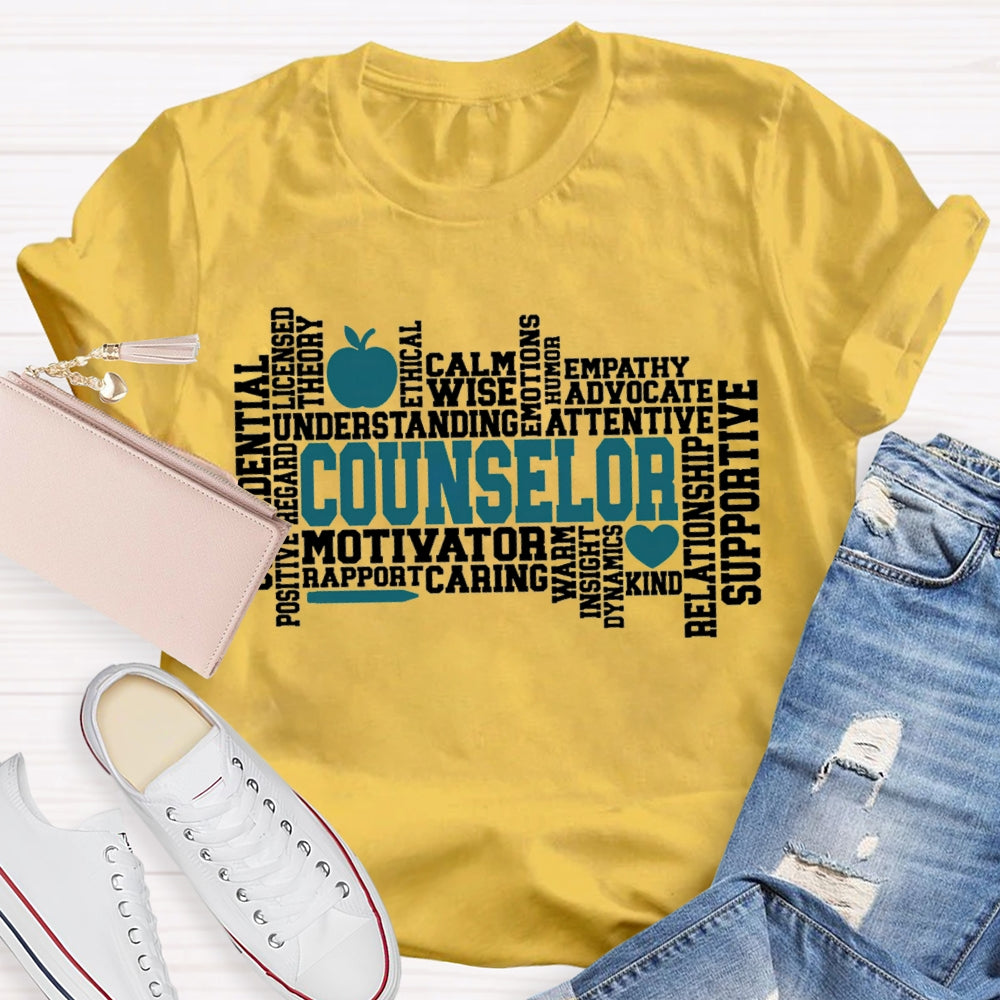 Counselor Motivator Understanding Calm Wise Supportive T-shirt