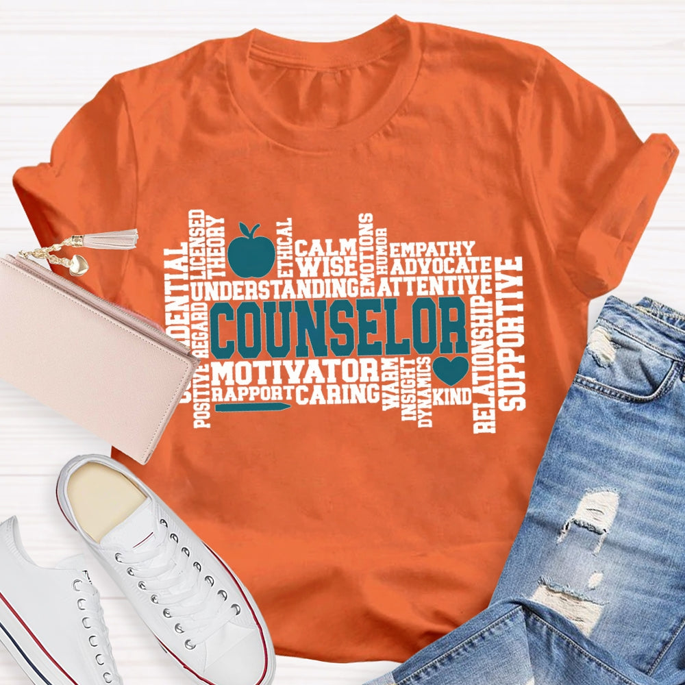 Counselor Motivator Understanding Calm Wise Supportive T-shirt