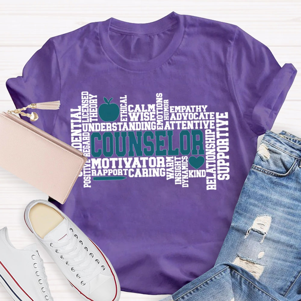 Counselor Motivator Understanding Calm Wise Supportive T-shirt