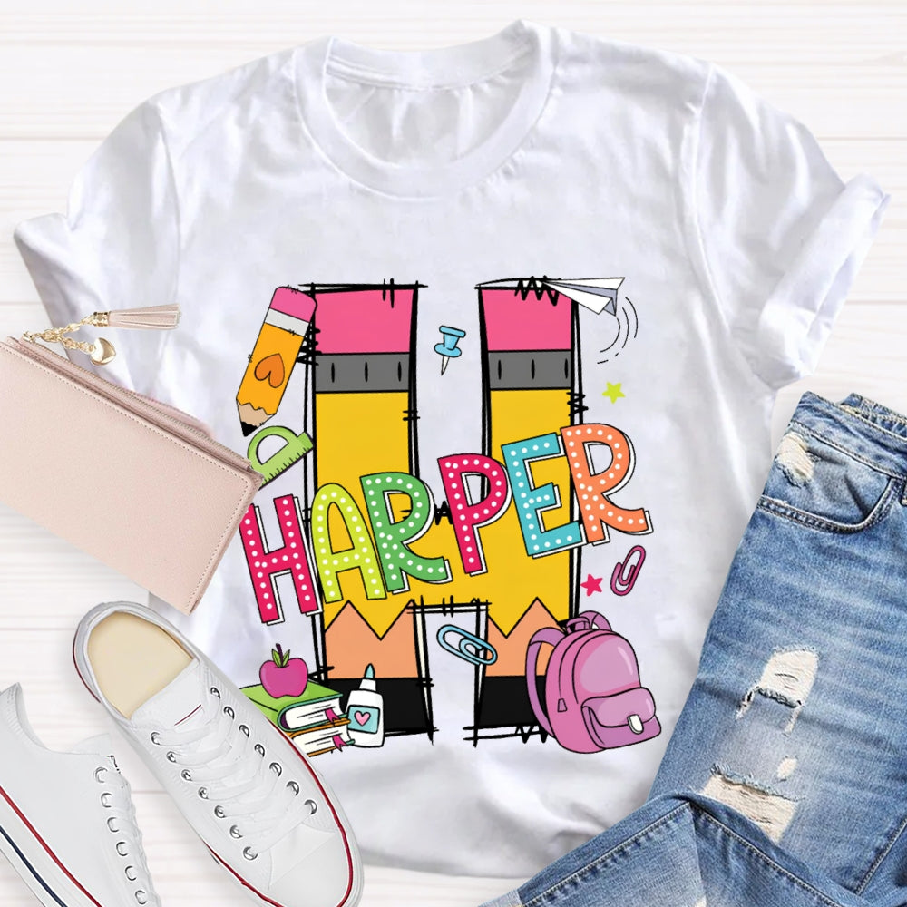 Personalized Name H Is For Harper T-shirt