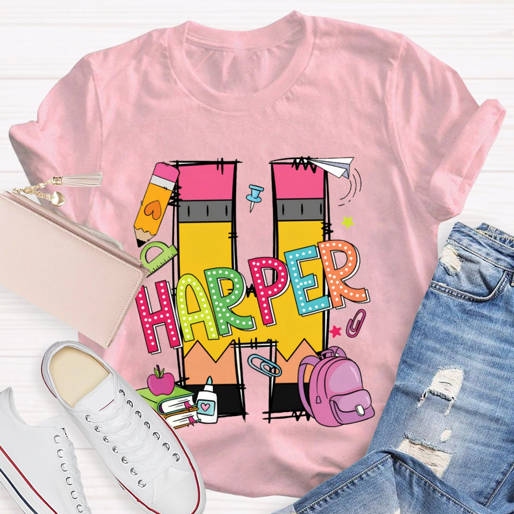 Personalized Name H Is For Harper T-shirt