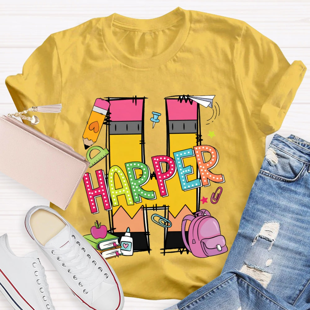 Personalized Name H Is For Harper T-shirt