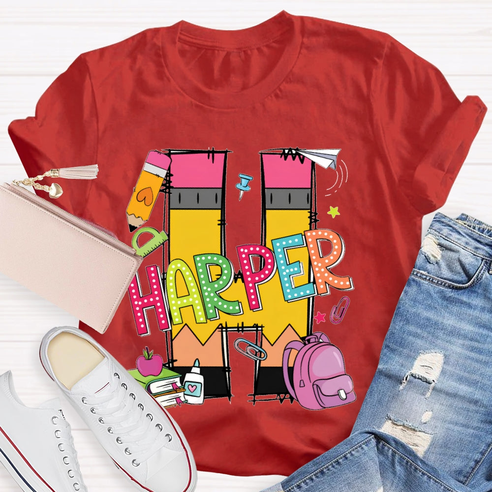 Personalized Name H Is For Harper T-shirt