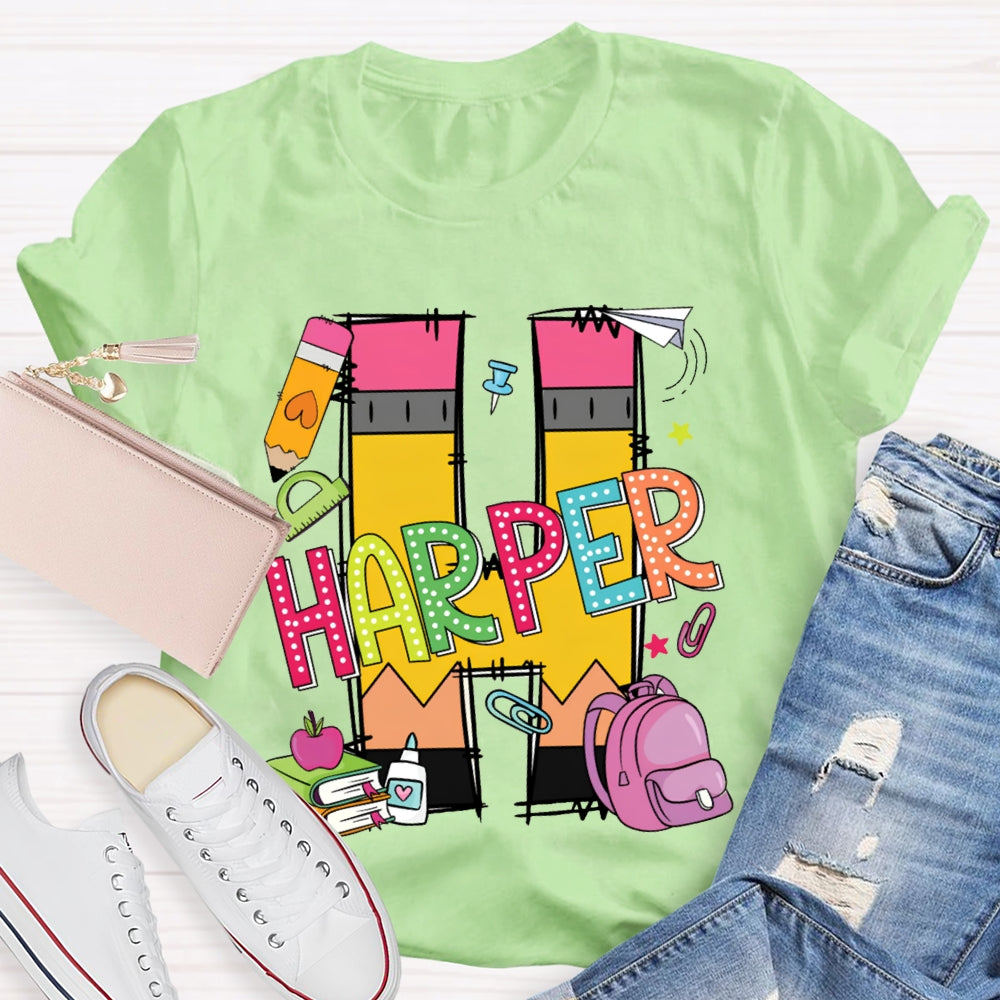 Personalized Name H Is For Harper T-shirt