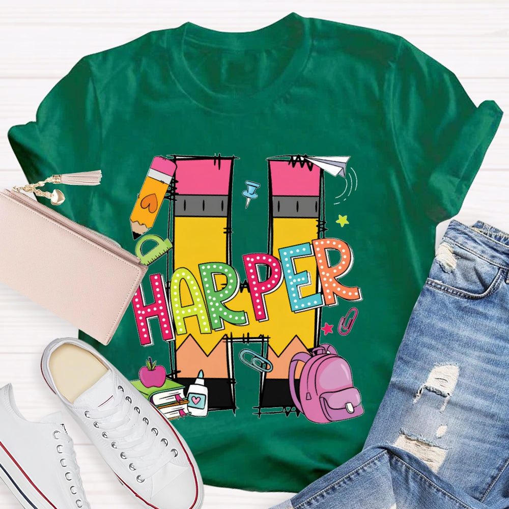Personalized Name H Is For Harper T-shirt